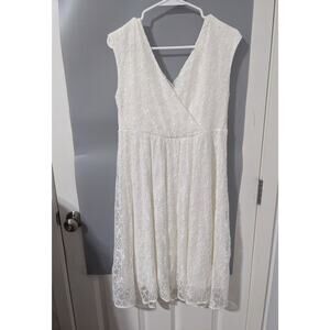 NWT Tiffany Rose Nicola Lace Dress Maternity Wedding Ivory UK 12-14 MSRP $290